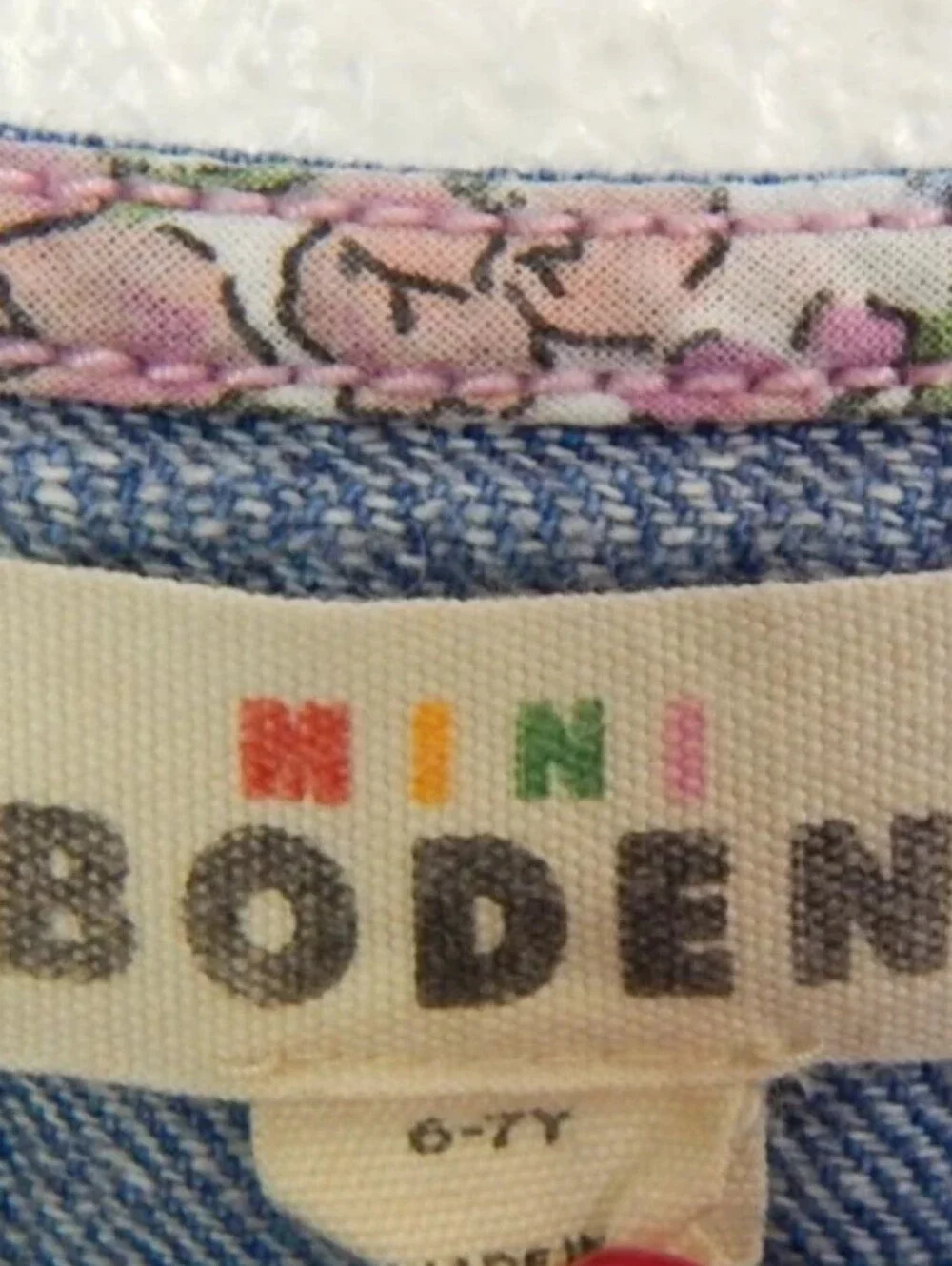 Mini Boden Button Through Pinafore Dress